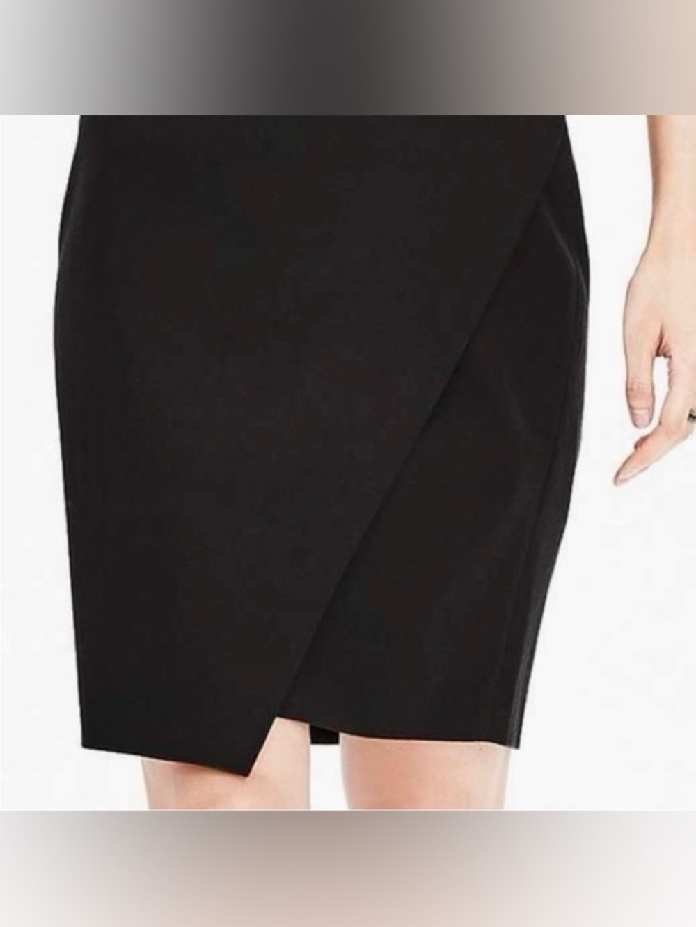 Banana Republic Black Bi-Stretch Sloan Wrap Pencil Skirt Size 2